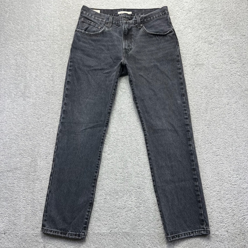 Levis Premium Jeans 30x31 Black Wash Denim Middy Straight Leg Cotton Big E